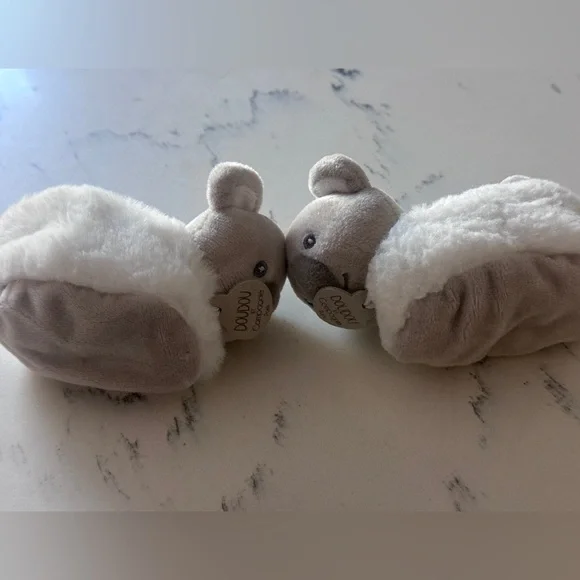 Doudou Et Campagnie Paris Koala Baby Booties Slippers Soft Fur Crib Shoes 0-6mo - Picture 9 of 9
